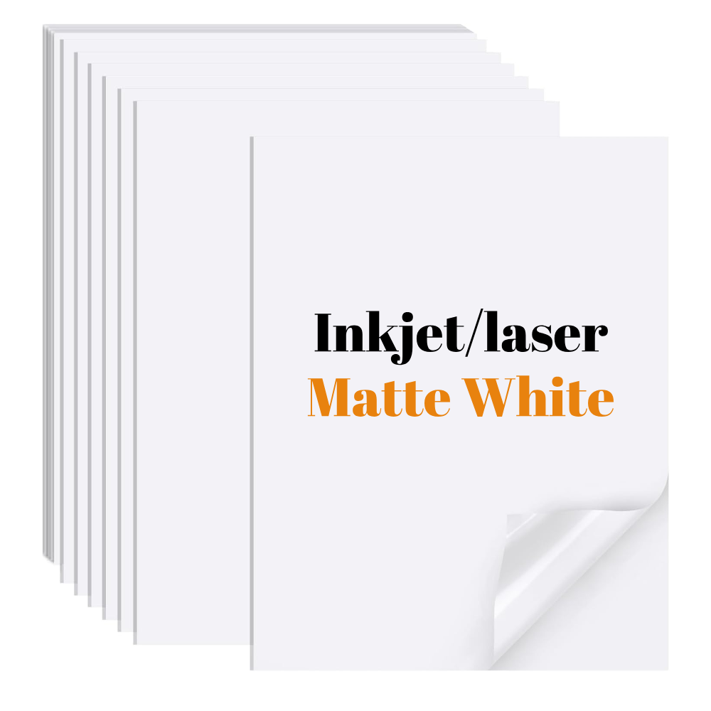 Commercial Vinyl Printing - 10/20/30/40/50 arkuszy matowego białego papieru winylowego