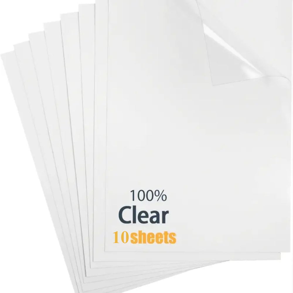 Commercial Vinyl Printing - 10 arkuszy 100% przezroczysty papier winylowy