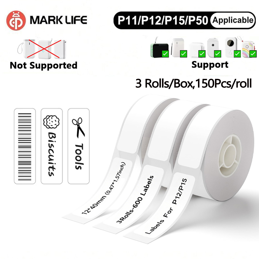 Commercial Shirt Printing Machine - Marklife 3 Rolki Etykiet P15 Termiczna