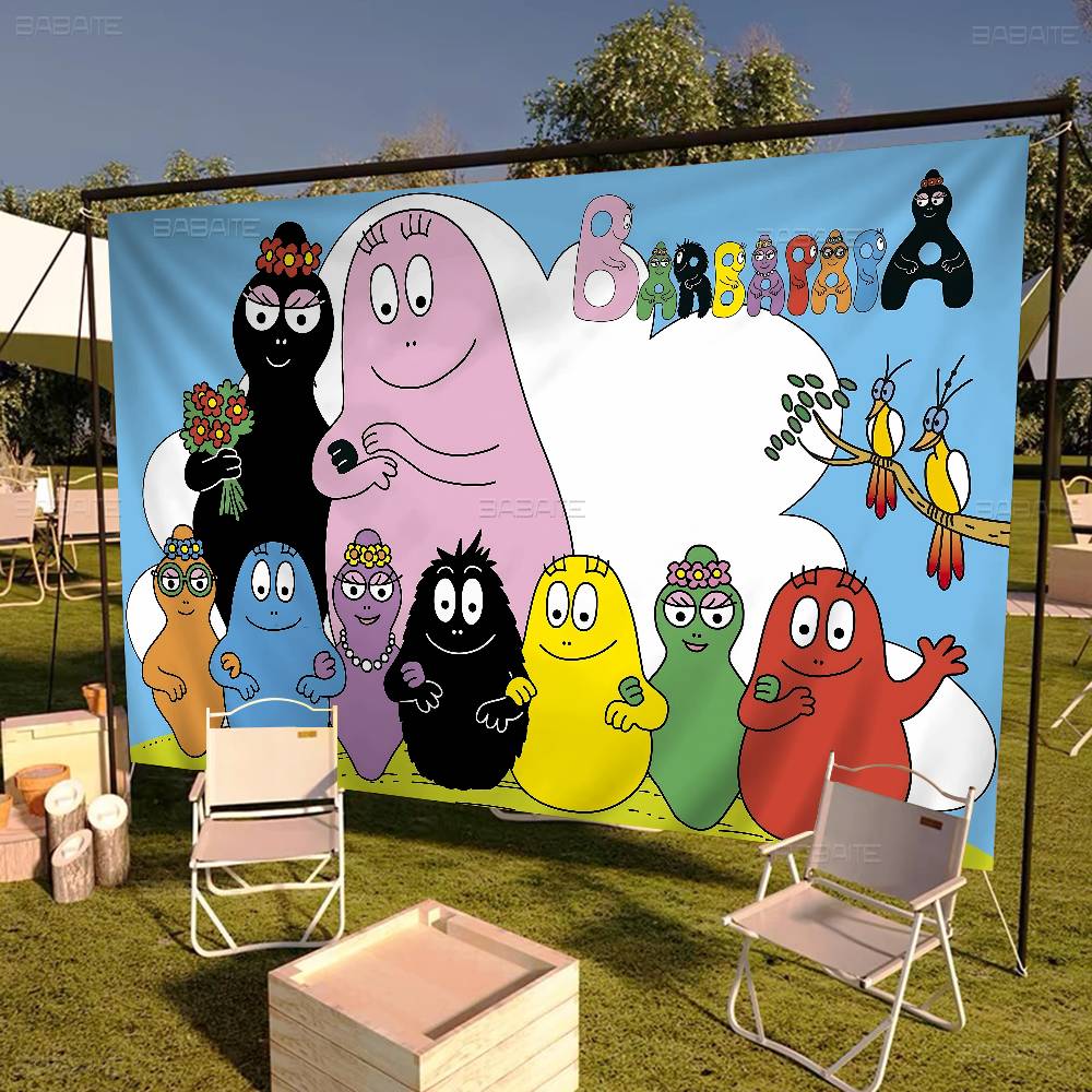 Commercial Banner Printing - Urocza kreskówkowa flaga reklamowa z rodziną